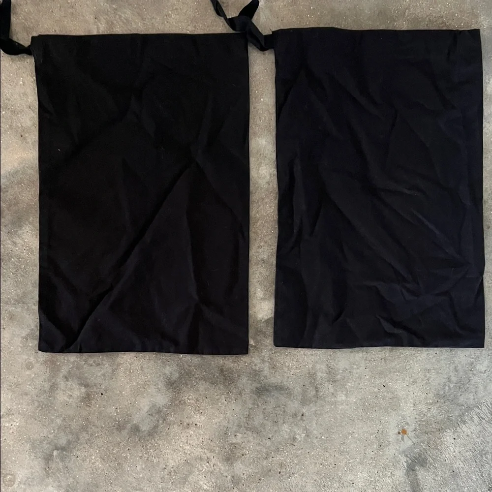 Authentic CHANEL Black Drawstring Dust Bag Set with White Logo